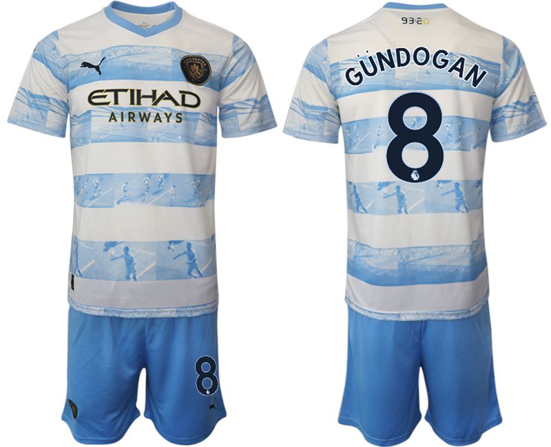 Men 2022-2023 Club Manchester City blue 8 Soccer Jersey